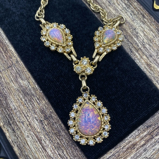 合金项链 LL 中古vintage 龙溪石琉璃项链