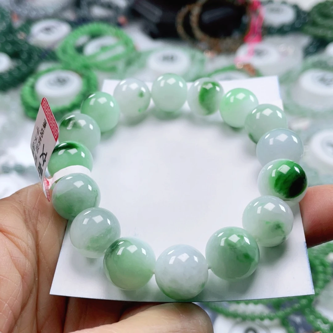 翡翠戒指未镶嵌天然翡翠手串12.8mm