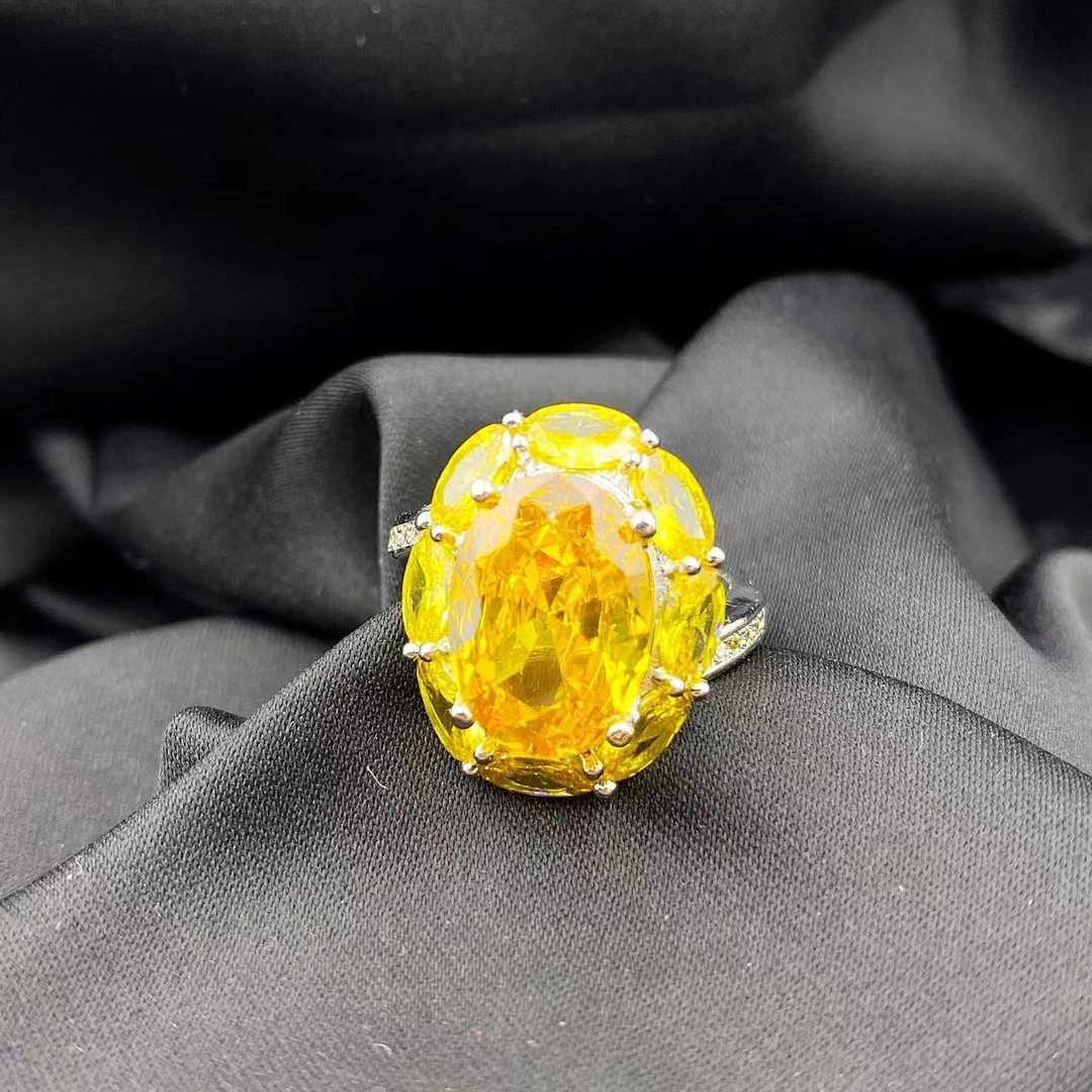 碧玺双圈鸽子蛋轻奢戒指C1319（合成培育）赠包装合金