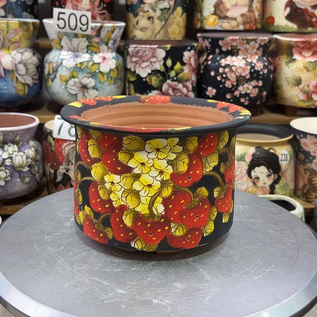 景德镇炫彩手绘口13.5高11.5