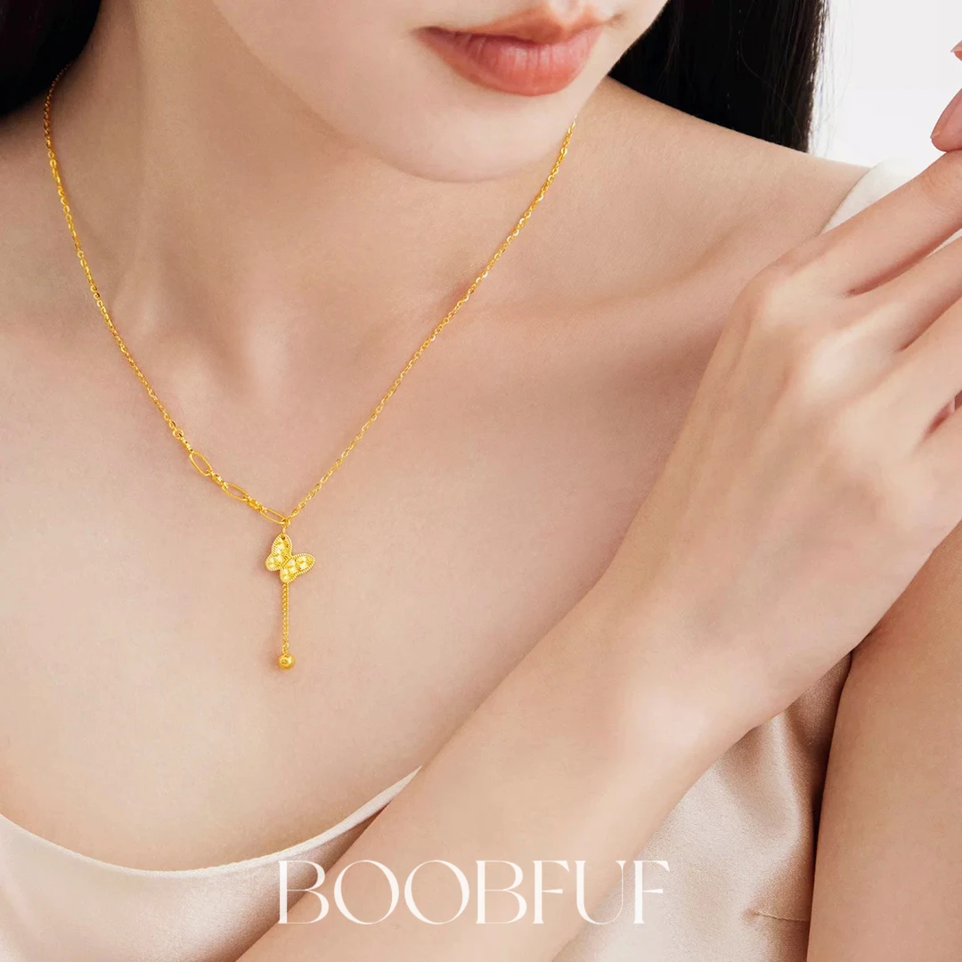 铜合金项链 中国风百搭经典秋季新品时尚蝴蝶项链不掉色轻奢气质