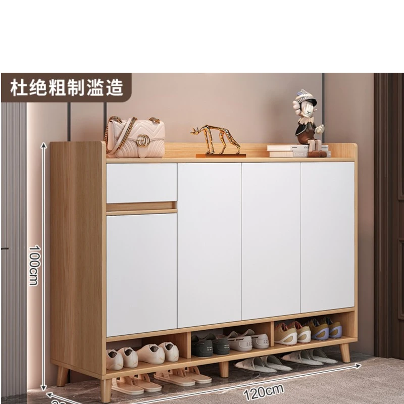 【源头工厂】木色生态板鞋柜家用门口室内玄关柜储物柜容量鞋柜