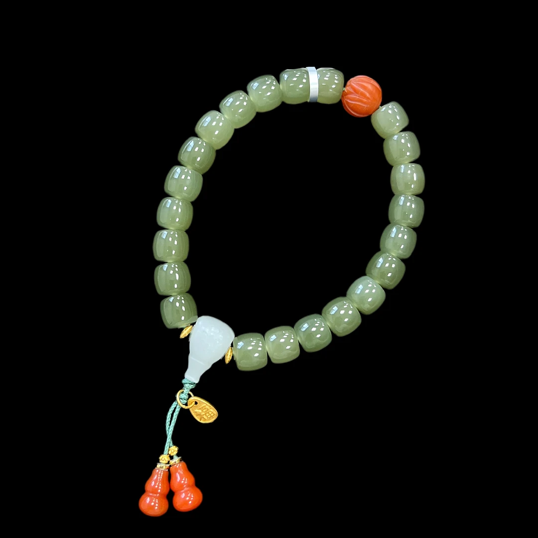 9075-和田玉手串多样性，发一