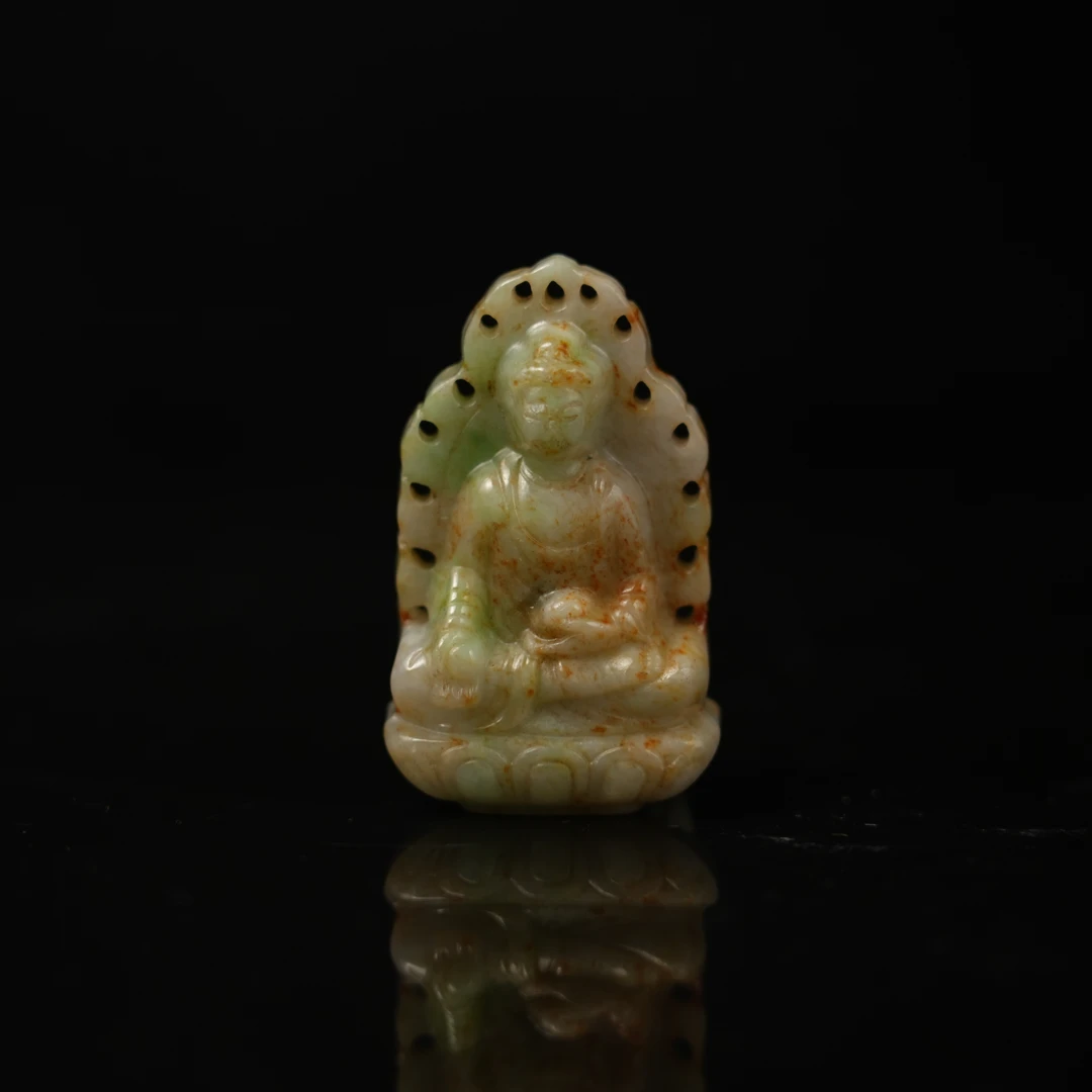 6AT59 清 翡翠玉佛吊坠