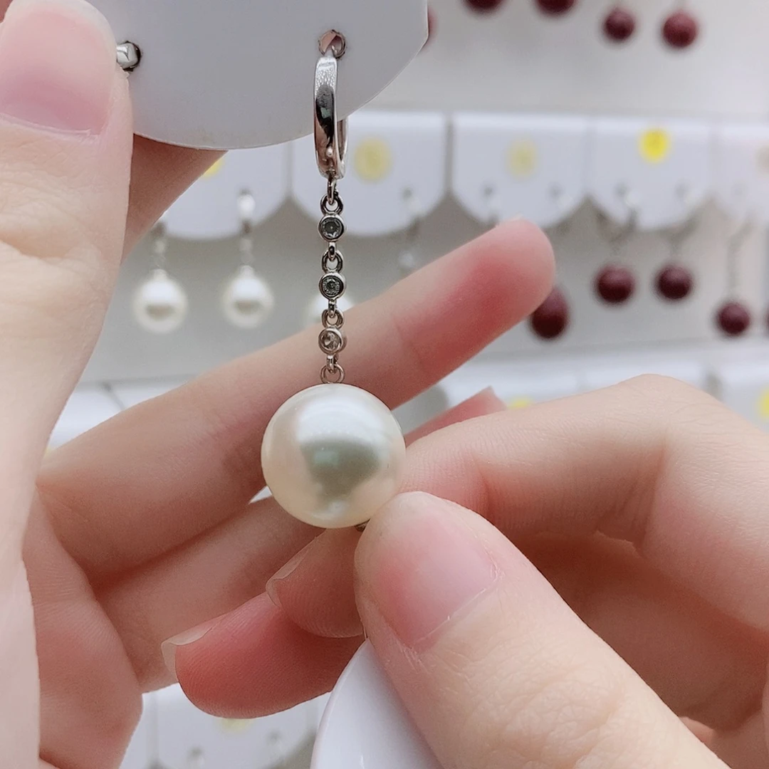 足银十四毫米白色耳扣