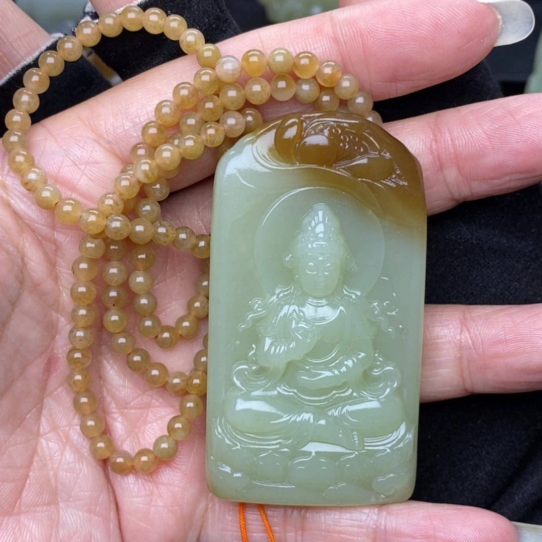 时***！和田玉未镶嵌挂件