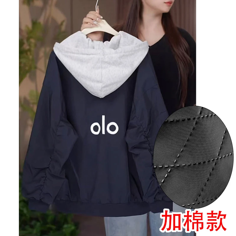 女童加棉外套长袖休闲宽松学生韩版设计感运动上衣连帽冲锋衣