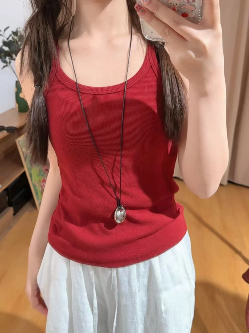 85226余小鱼【工字背心】五色纯色基础款夏季百搭内搭无袖背心女装