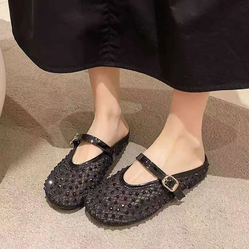 【亦里Yilane】闪钻玛丽珍包头女鞋