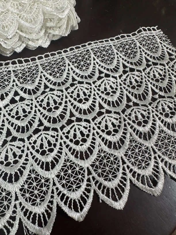 宽14CM水溶蕾丝花边辅料衣服装饰窗帘裙边下摆手工diy棉布料布条