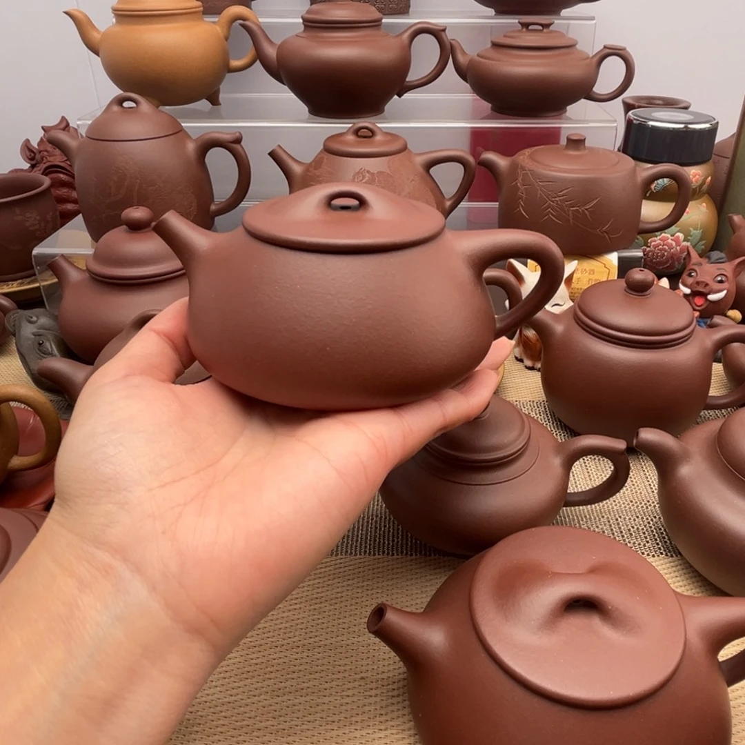 紫砂茶壶底槽清石瓢壶
