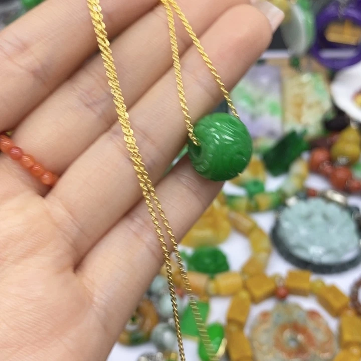 翡翠未镶嵌颈饰项链68