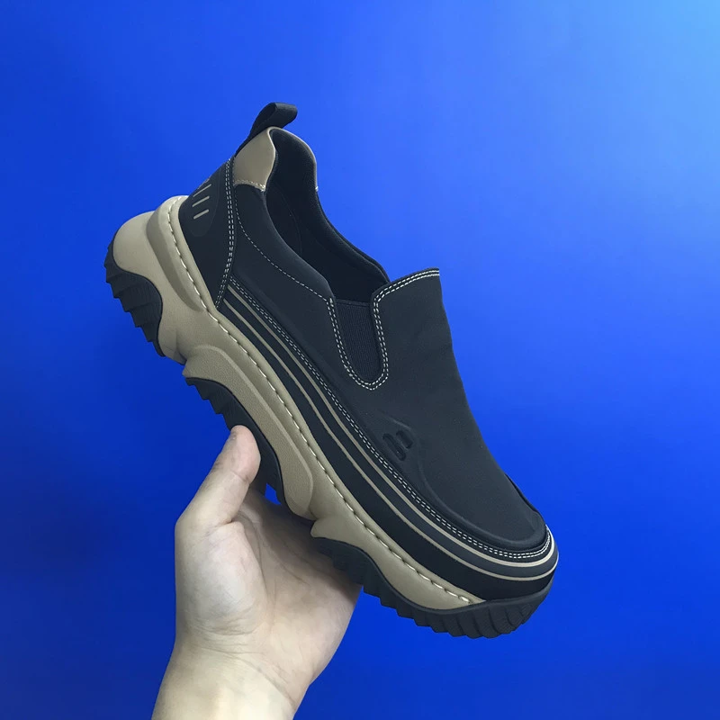 2025春季新款超轻冰丝布男鞋商务休闲舒适圆头时尚百搭拼色超轻底