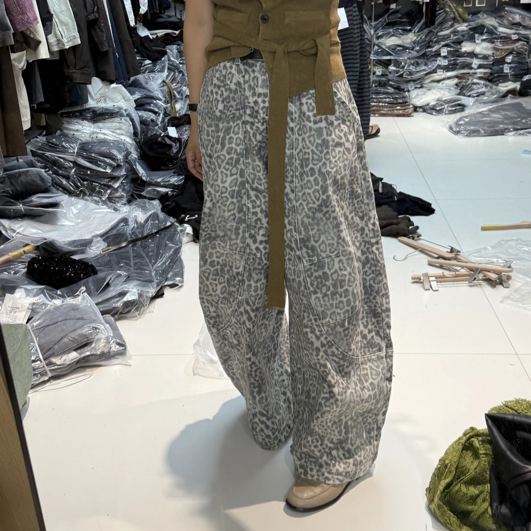 Nana娜娜家新款豹纹牛仔裤