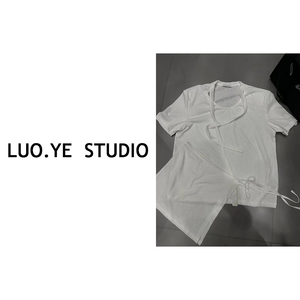 罗爷 · 【夜之诗】真两件叠穿T恤2025春夏短袖女修身薄款时尚休闲