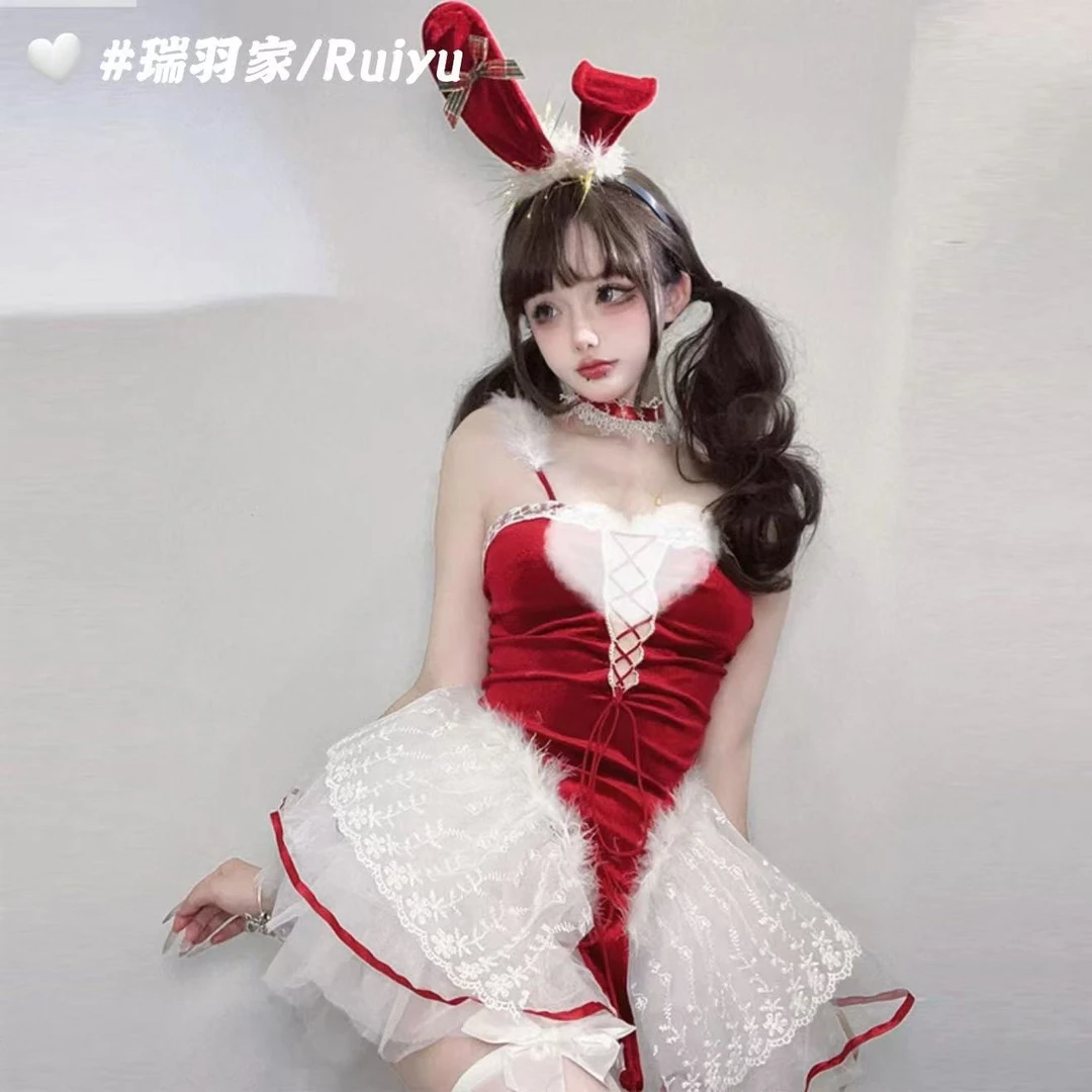 「雪绒公主」青年女荡领镂空中款睡裙显瘦女装纯欲lolita