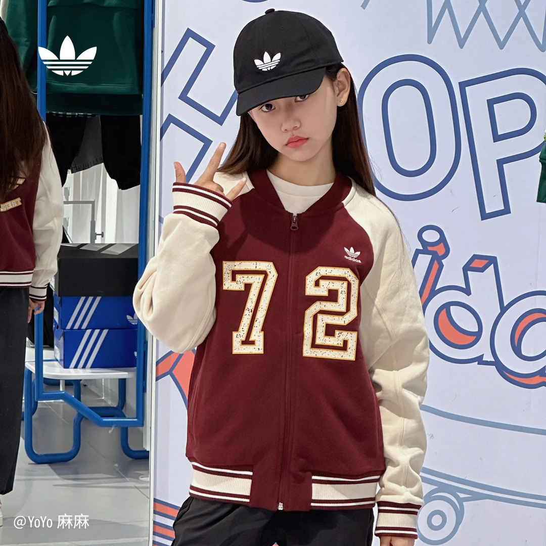 adidas阿迪达斯官方三叶草男大童双旦礼遇秋冬飞行员夹克 KG6620