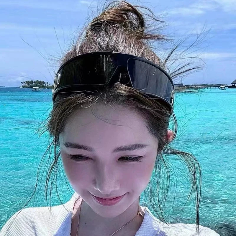 高品质现货新款发箍墨镜未来科技感时尚女护目镜骑行运动太阳眼镜