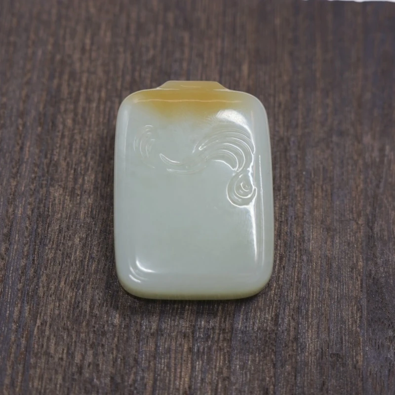 lot22 和田玉糖白无事牌/QG51219-183667保利山东