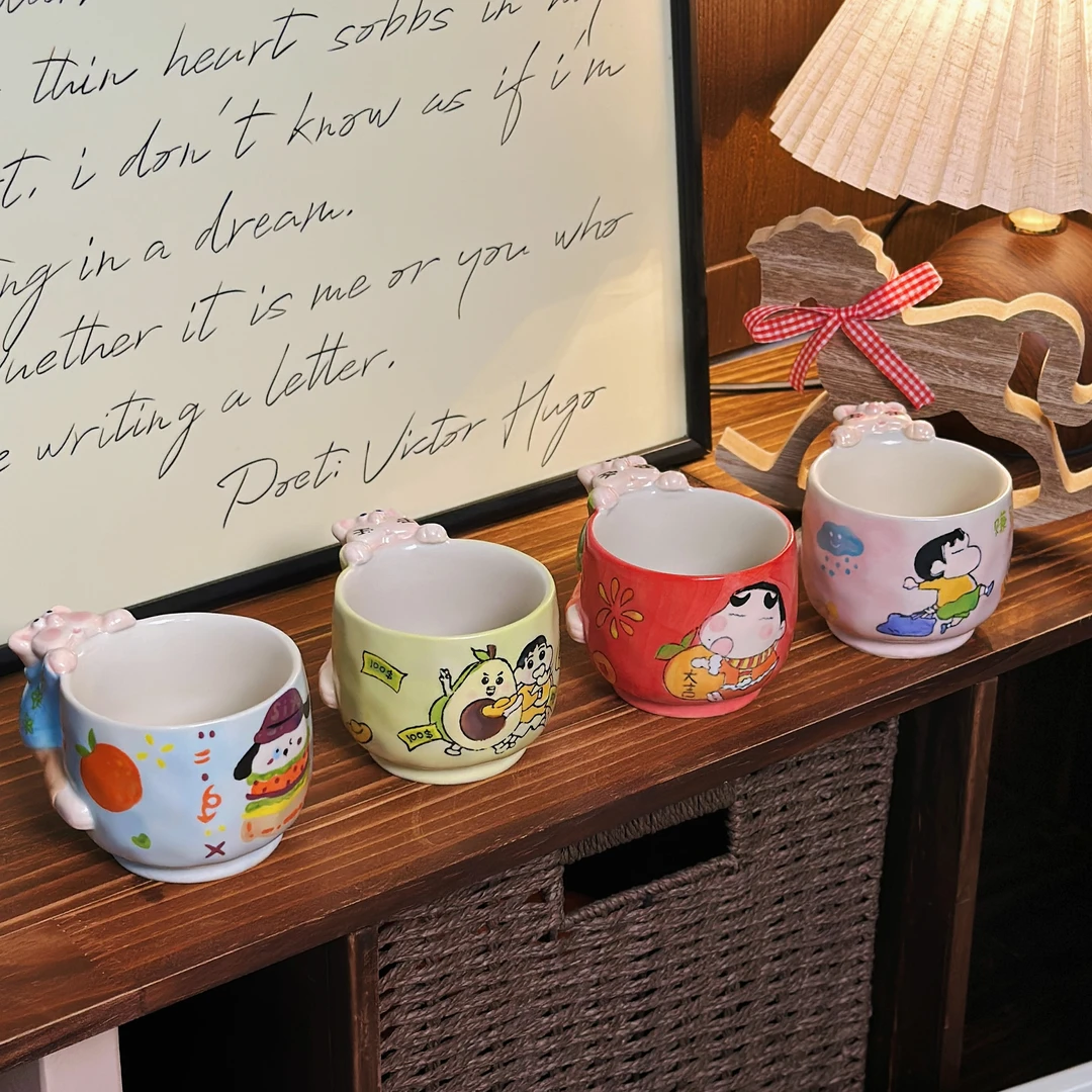 蜡笔小新-主人杯冰淇淋杯咖啡杯手工手绘