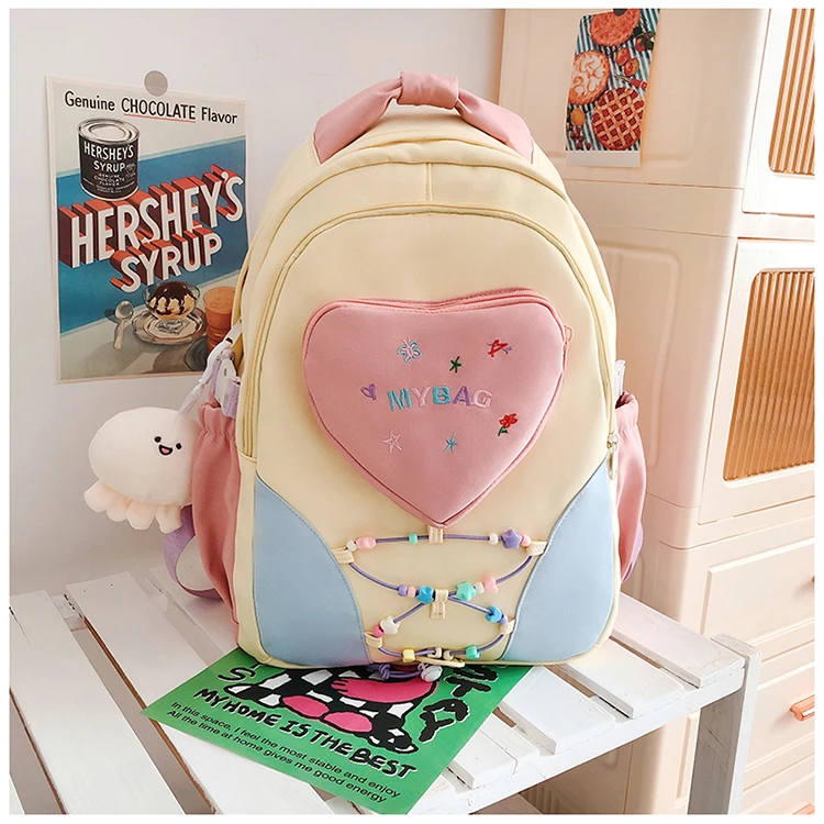 直播专属链接默认微脏微瑕款双肩包百搭小学生少女韩版撞色轻便