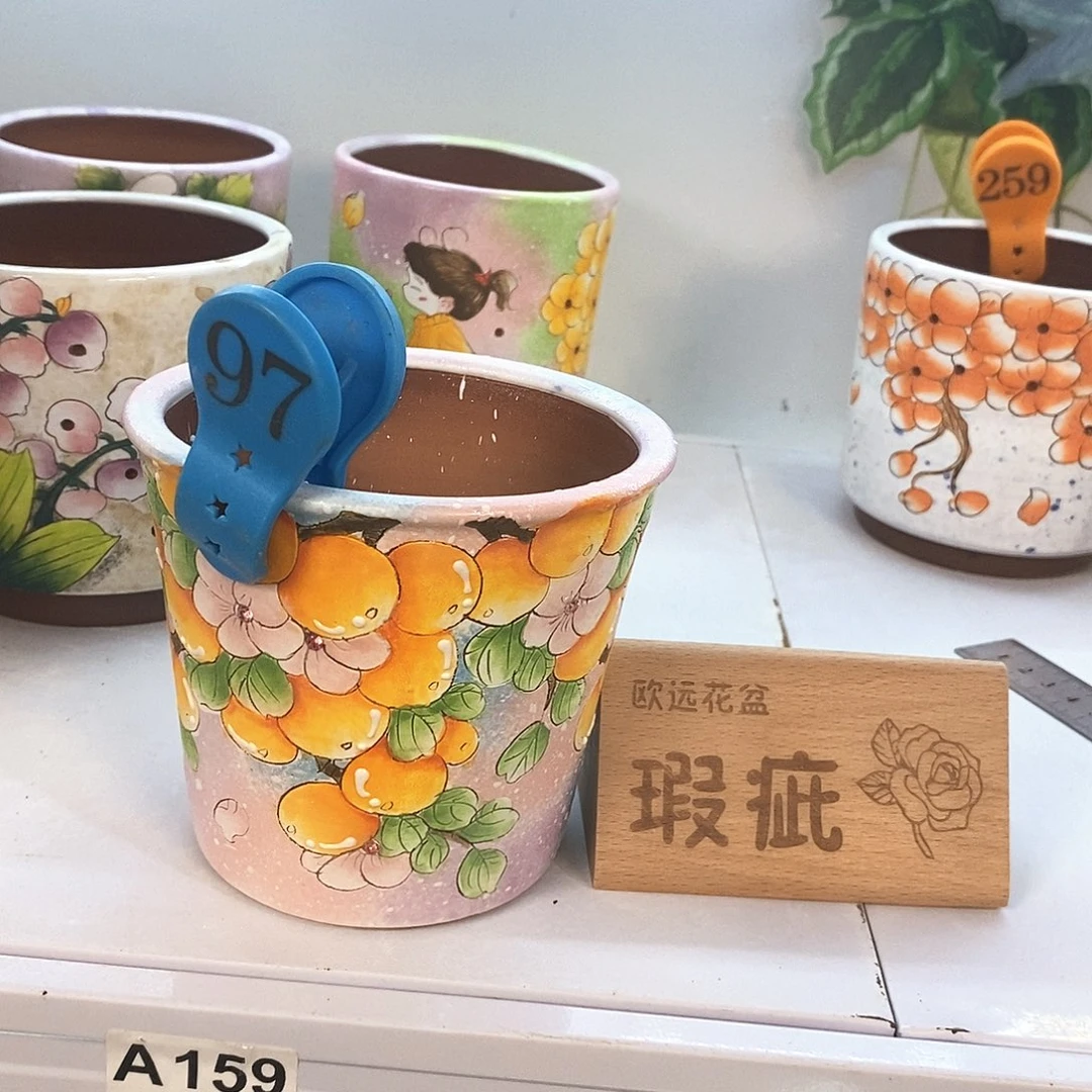 花盆紫砂红陶手绘花盆
