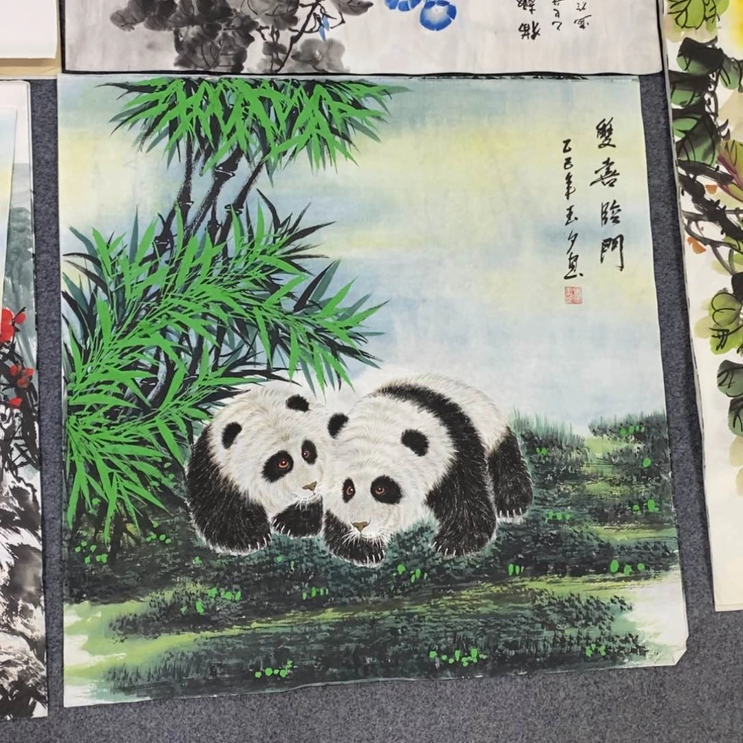 国画尺寸70✖️70精品斗方手绘画