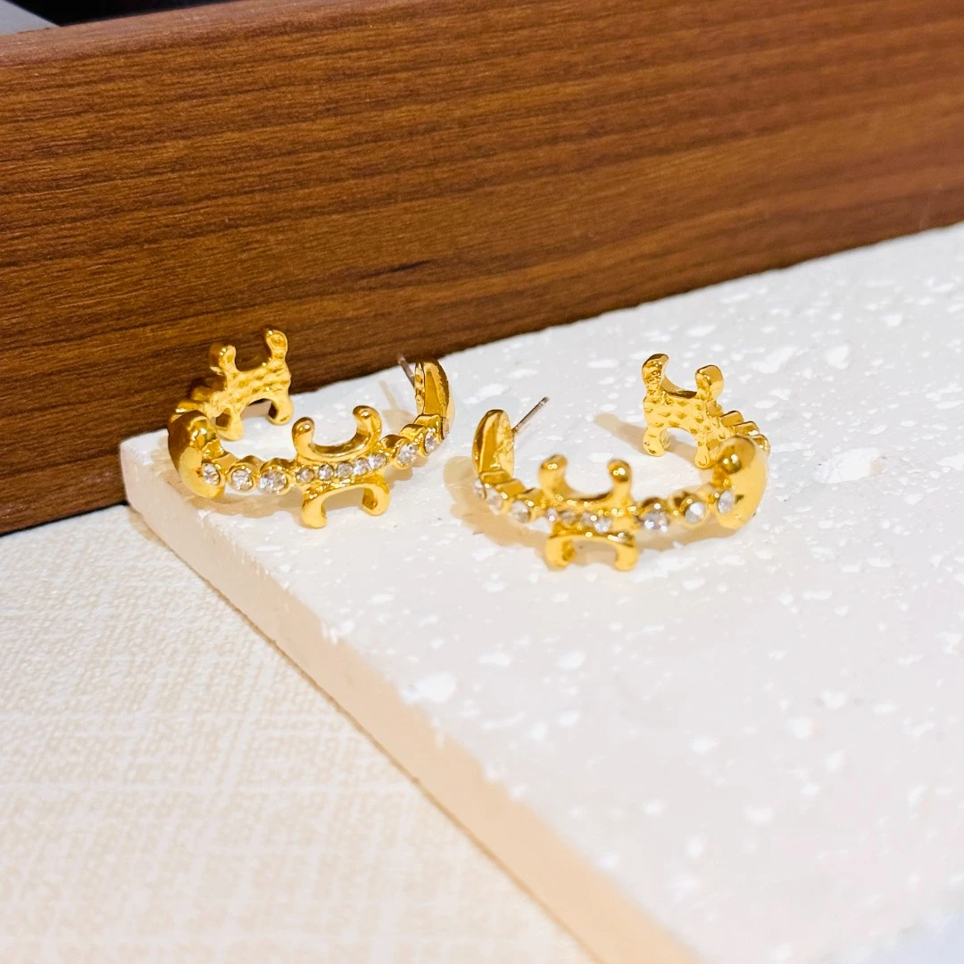 铜合金锆石耳饰 小众设计耳饰5033