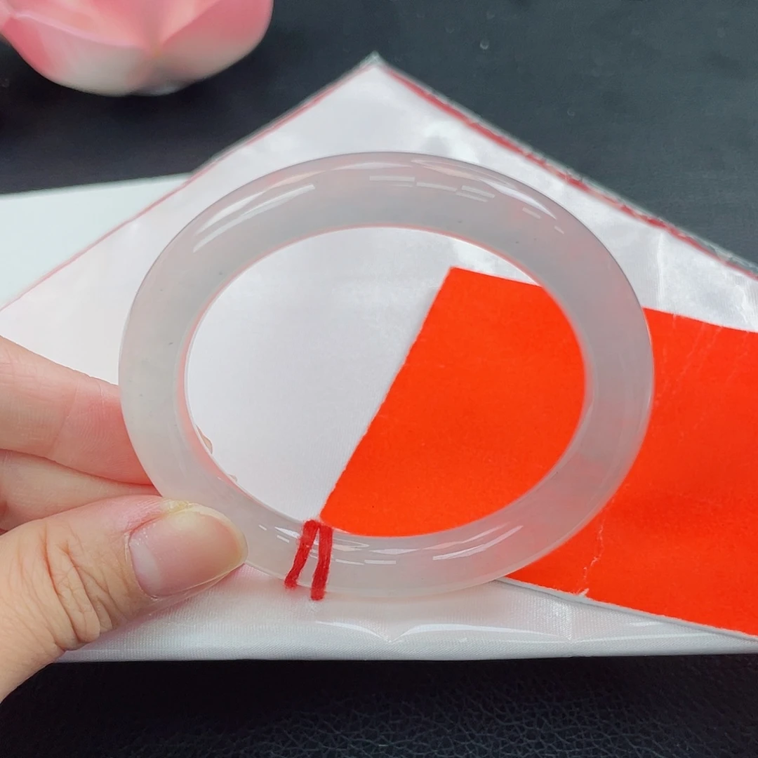 翡翠未镶嵌手镯炸光白月光