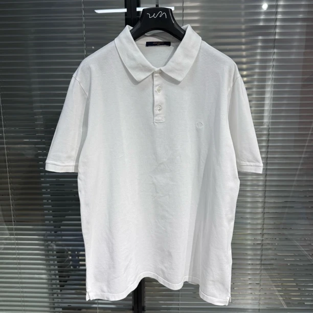 99新 LouisVuitton/路易威登 白色刺绣logoPolo衫 XXL码