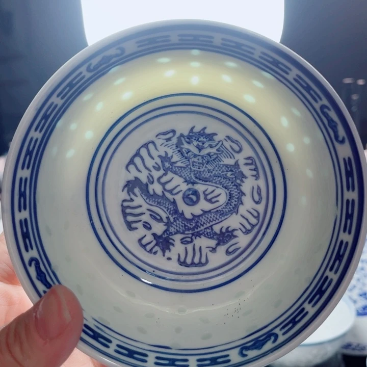 青花玲珑5寸饭碗玲珑