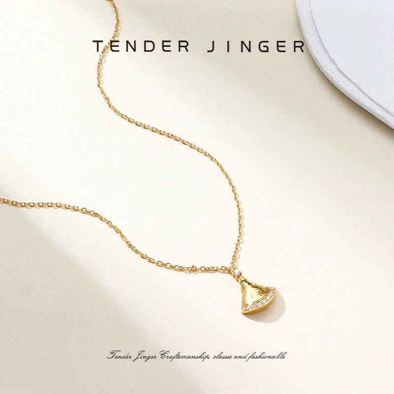 Tender Jinger 坠链均925银 新款CNC工艺碎冰冰裙子项链轻奢高级