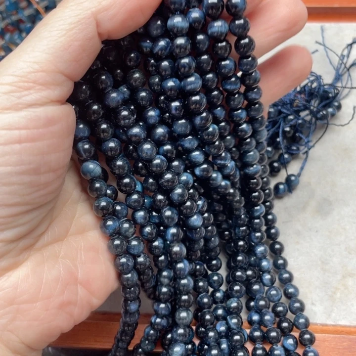 玛瑙/玉髓合金珠宝半成品一条6m蓝虎隔珠