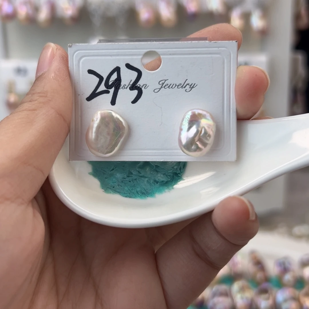 淡水珍珠耳饰银S925镶嵌