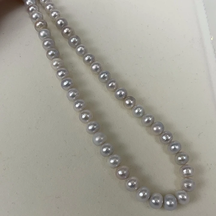 淡水珍珠银S925镶嵌项链