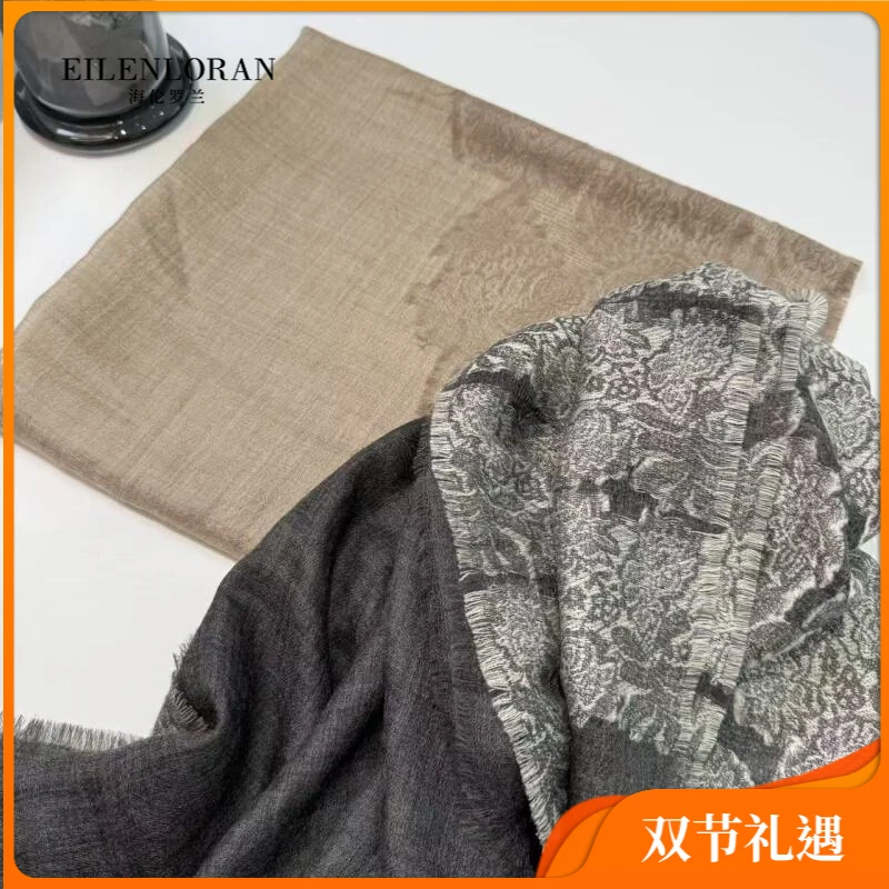 【朦胧玫瑰】复古印花女士秋冬百搭时尚羊绒保暖围巾WJ-545