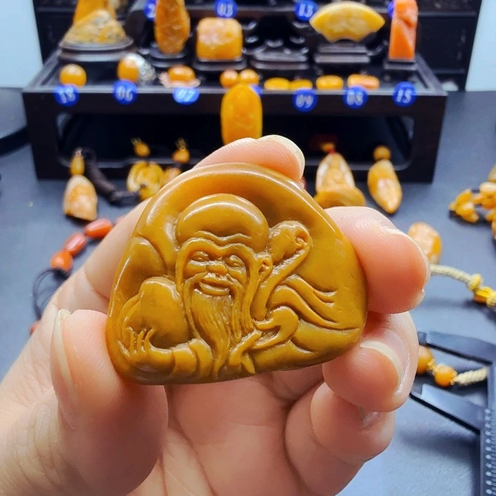 海***兵田黄石田黄石摆件