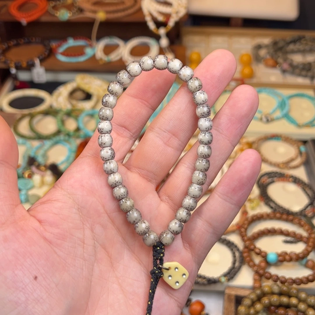 手串星月菩提石玉料灰冰星月菩提