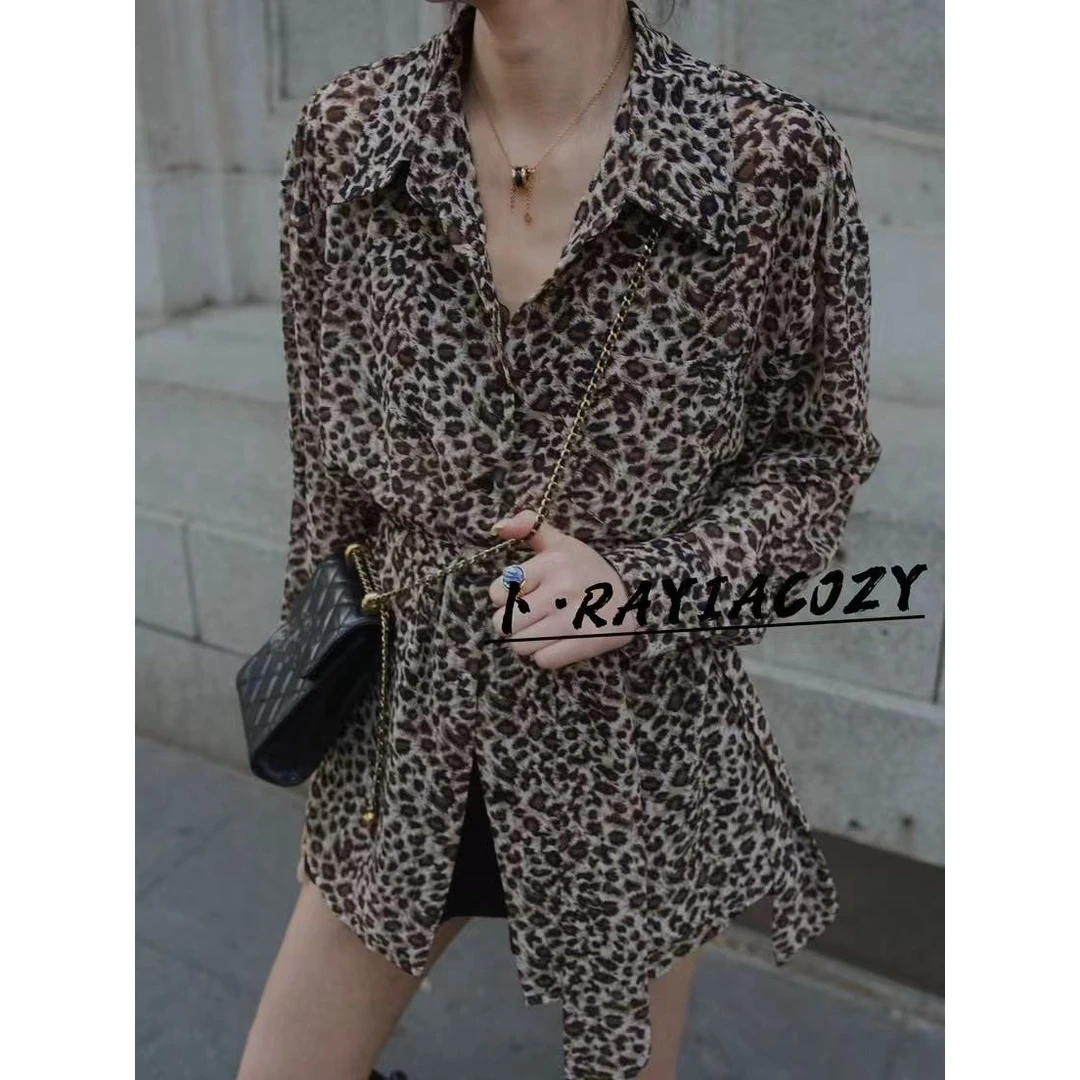 辣妹时尚高级感豹纹衬衫0213