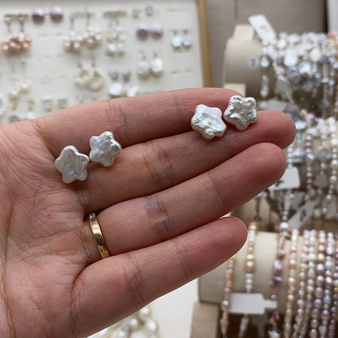 淡水珍珠耳饰银S925镶嵌