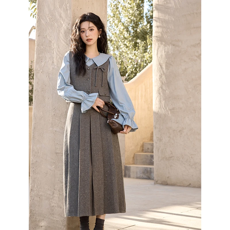 【年末大促】谜秀新品小香风时尚2024叠穿春秋显瘦气质长袖单衬衫