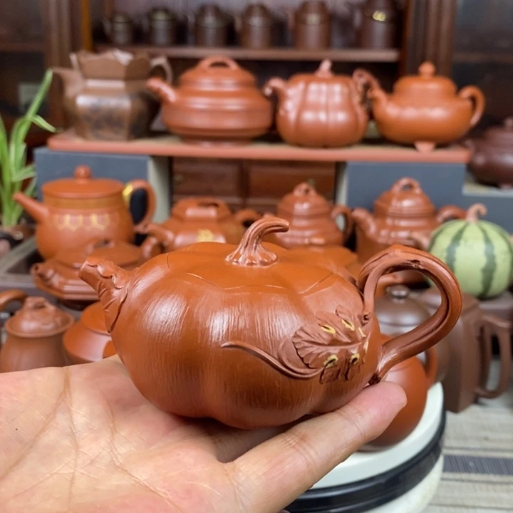 茶壶紫砂南瓜130cc原矿赵庄朱泥特价