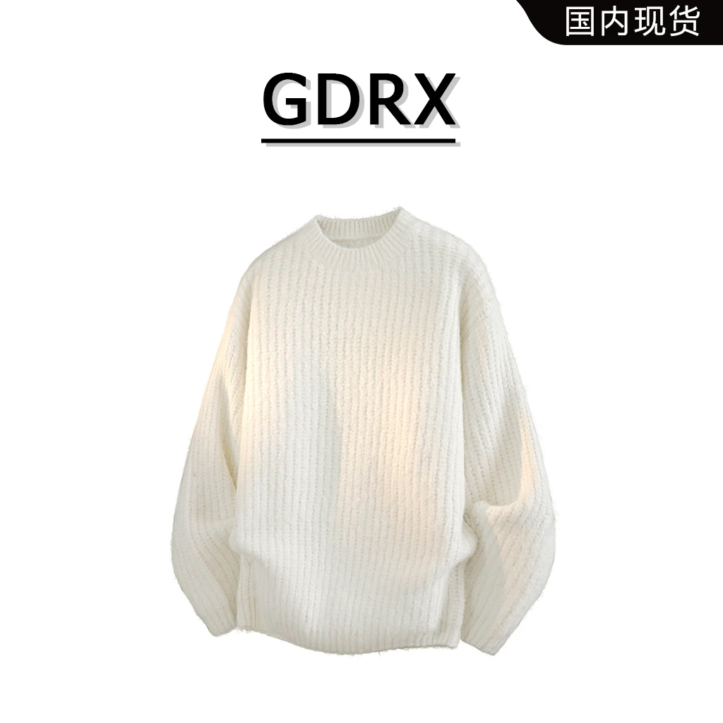 GDRX圆领毛衣男款2025秋季新款麻花肌理感针织衫男生高级感衣服