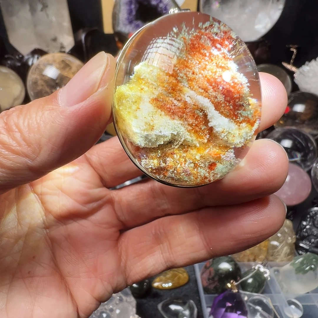 颈饰银S925镶嵌水晶四件幽灵千层山