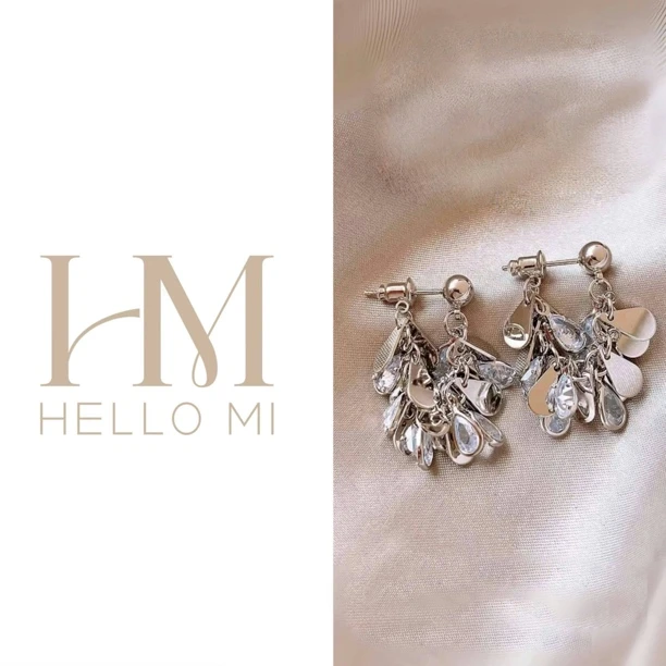 合金锆石耳饰 银针流苏耳环新款法式复古轻奢耳钉气质优雅时尚