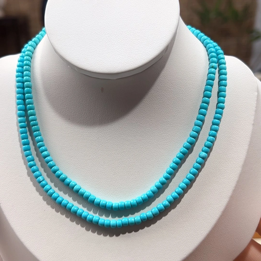 L***C绿松石未镶嵌26 绿松石老型多圈 卡3+