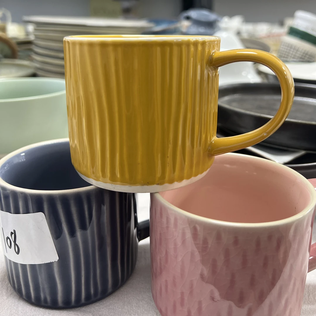 色彩彩色马克杯早餐牛奶杯冰裂条纹杯高温釉下彩