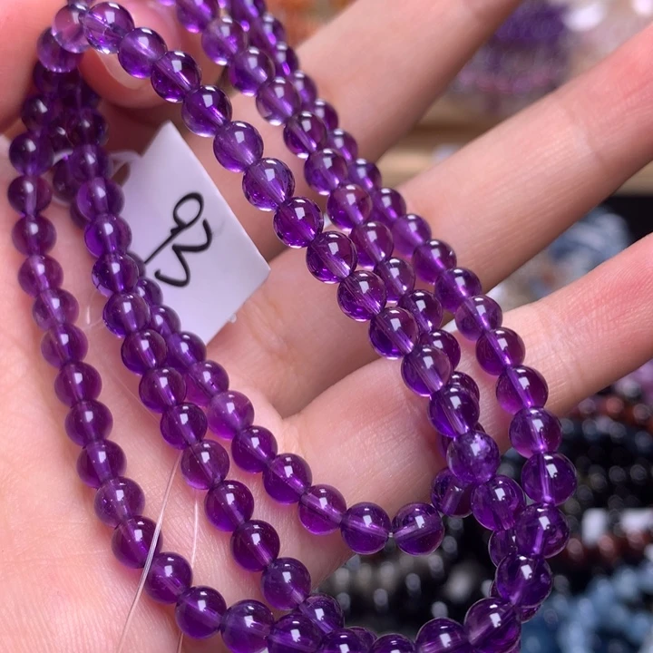 未镶嵌手串水晶5.0巴西紫水