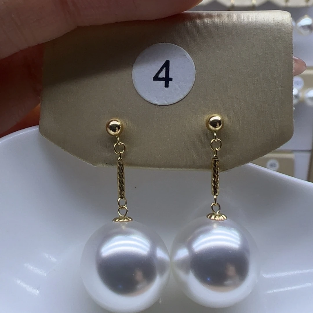 淡水珍珠耳饰18K金镶嵌
