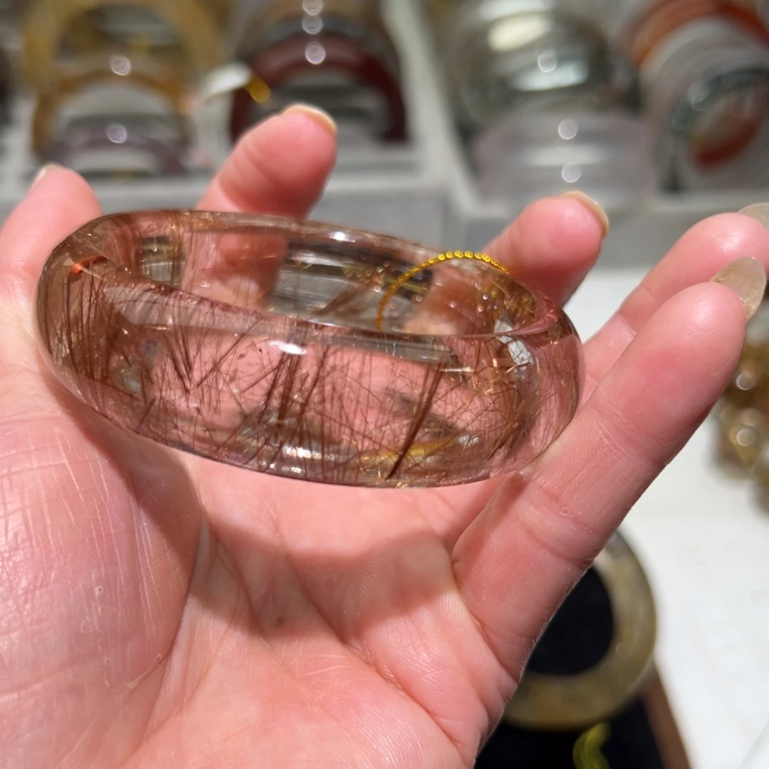 未镶嵌手镯水晶天然铜发手镯55口径